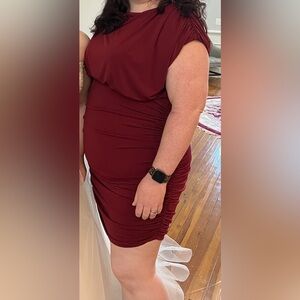 Elegant Burgundy Dress